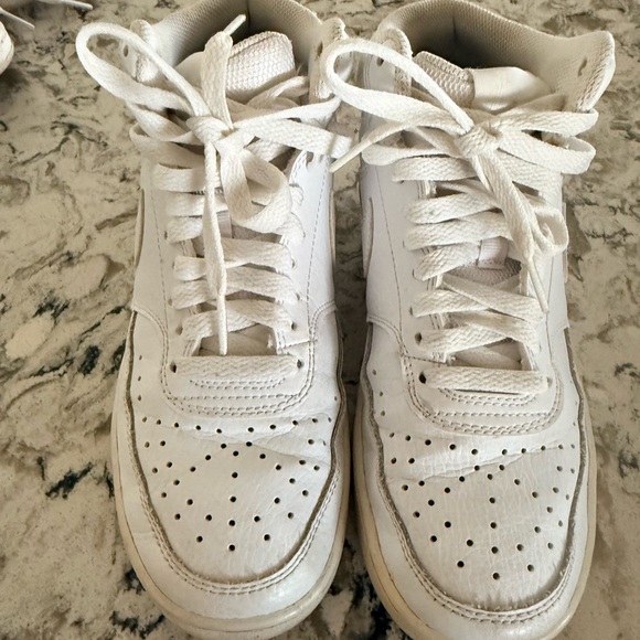 Nike White Leather High-Top Sneakers - Picture 3 of 14